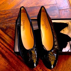 Chanel patent ballet flats